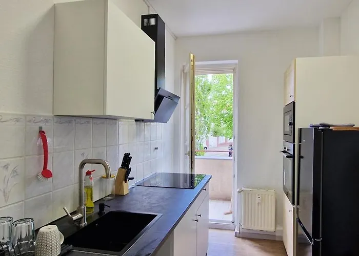 Апартаменты Modernes In Leipzig, 4 Personen, Selbst-check-in Лейпциг